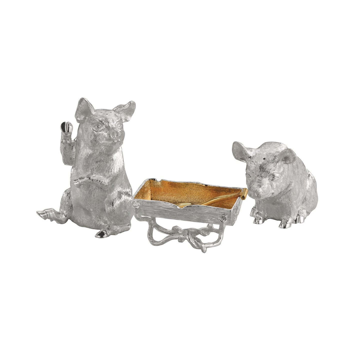 Condiment Set - Pig (Partial Gilt)